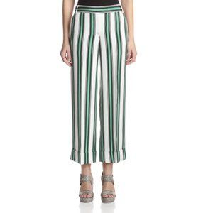 Salvatore Ferragamo Silk Striped Retro-chic trousers